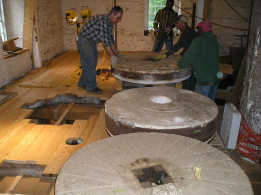The millstones were moved back into position in September 2010.