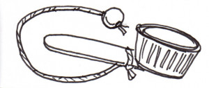 Drawing of a cup and ball toy.